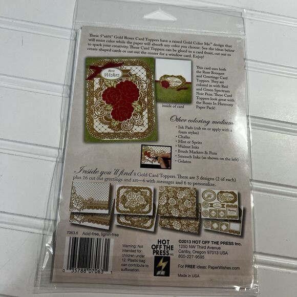 Hot Off The Press Color Me Card Toppers Lot of 4 packages - Picture 7 of 9